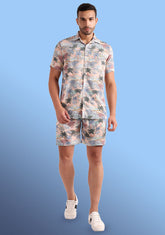Pink Beach Half Sleeve Co-Ords Set